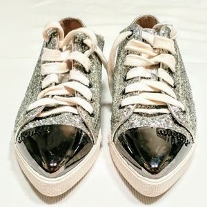 Miu Miu silver glitter sneakers